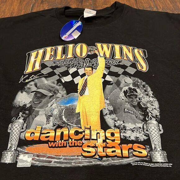 Vintage Helio Castroneves Dancing With The Stars Tee T-shirt Size XL Y2K NWT - Picture 2 of 9